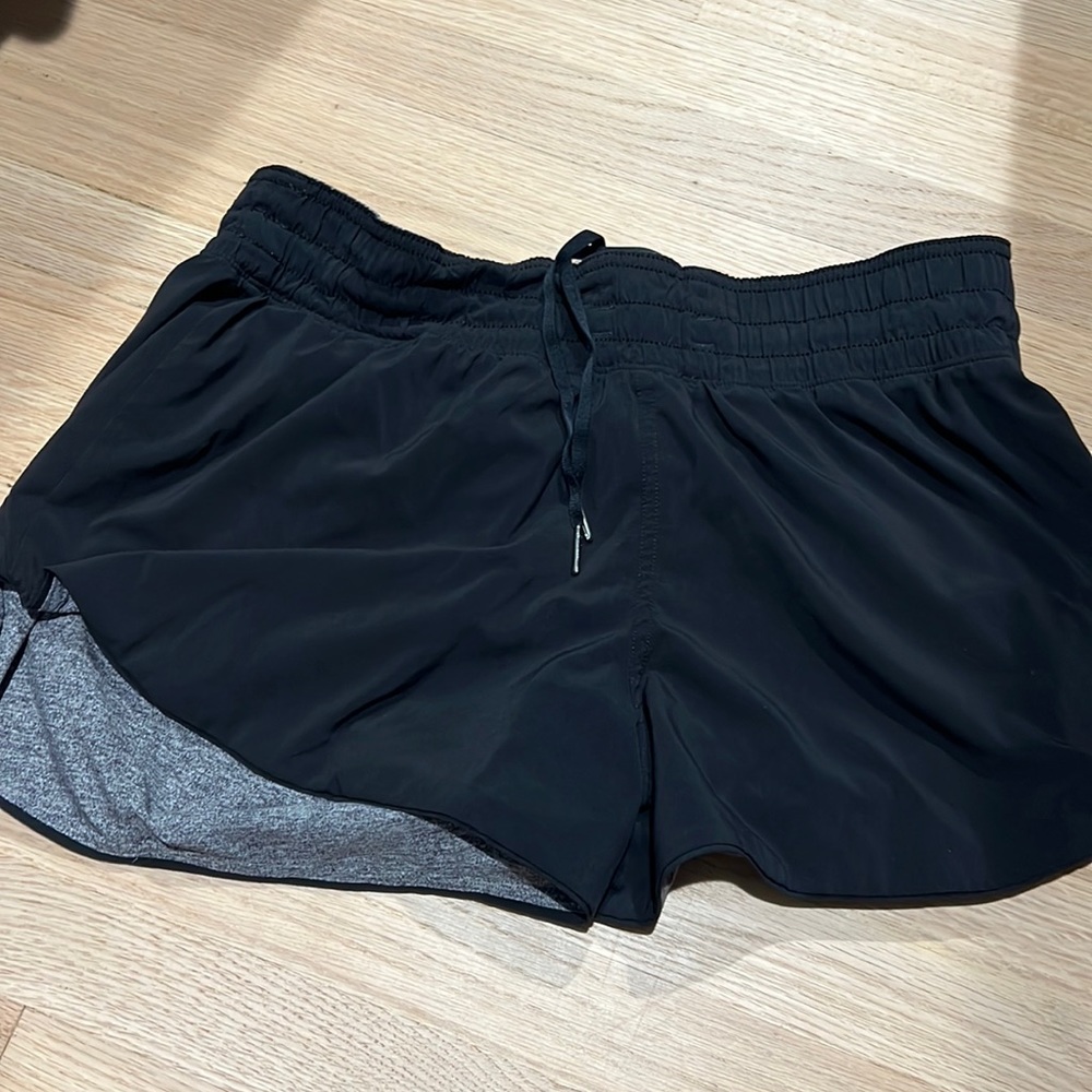 lululemon athletica Black Athletic Shorts with Gray Lining